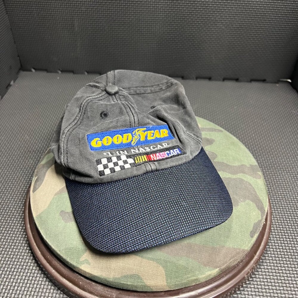 Goodyear NASCAR Adjustable Cap With Embroidered Logo & Checkered Flag Design